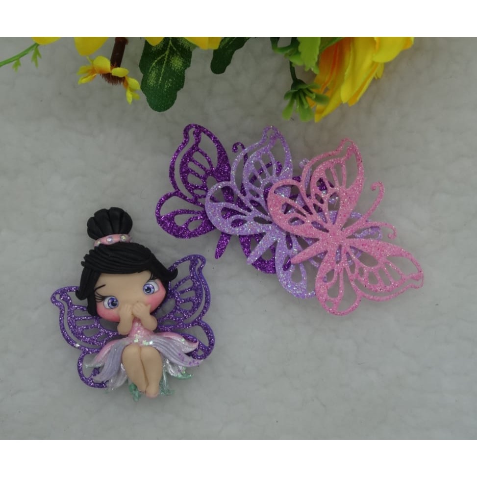 BORBOLETAS ASAS EM EVA GLITTER – PACOTE COM 20 OU 50 UNIDADES BD500
