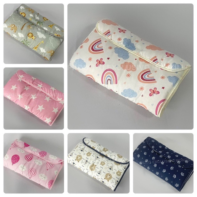 Trocador Portátil Com Bolso 100% Algodão – Impermeável