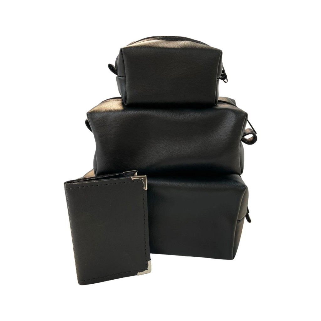 Necessaire Kit 3 estojo 1 Porta Documento Carteira Masculina Organizador para Higiene Pessoal Viagem
