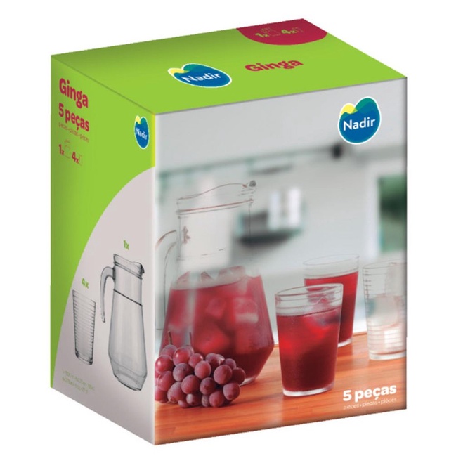 GINGA CJ JARRA 1,5L C/ 04 COPOS 265 ML