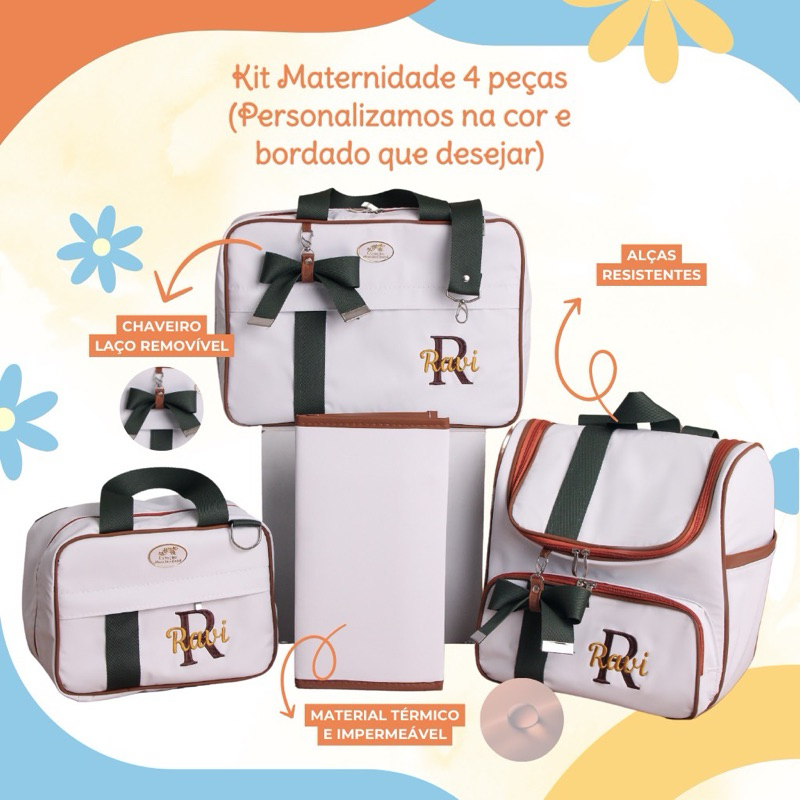 Kit maternidade personalizado 4 peças | Coleção Pequenos Encantos