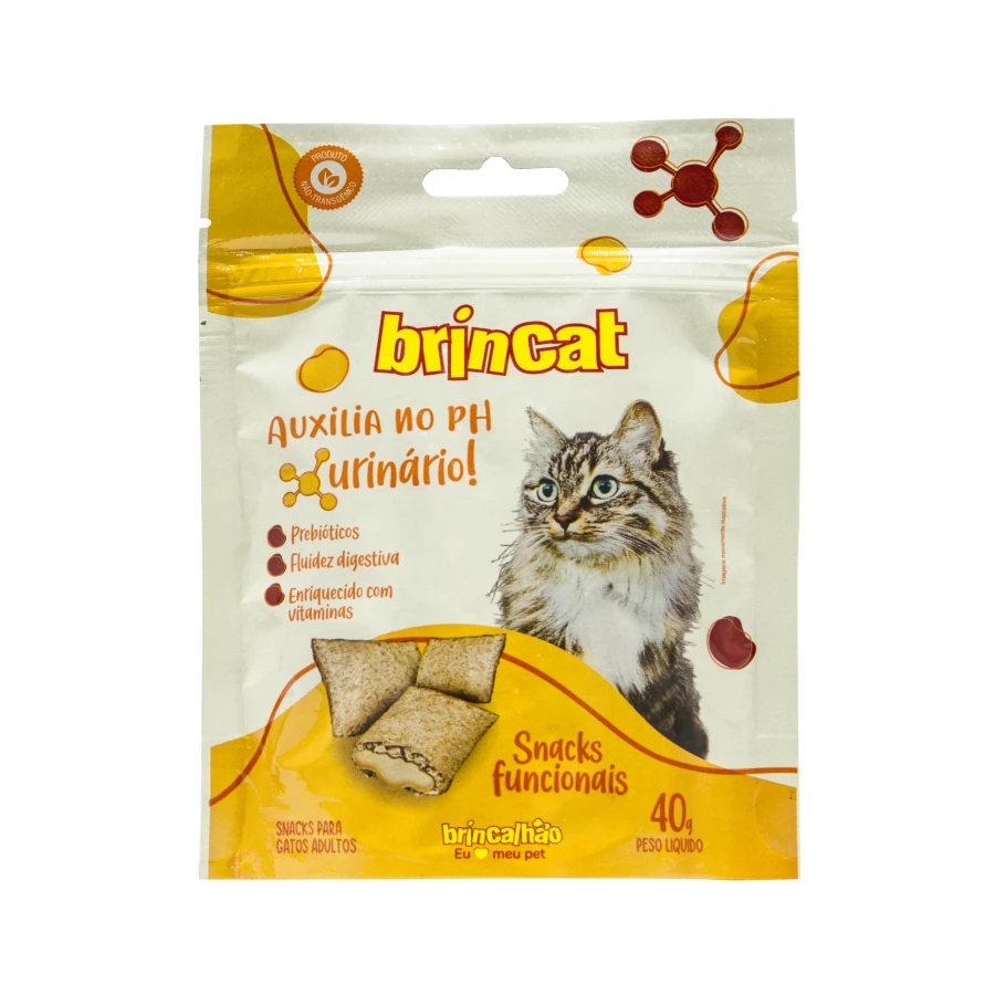 Petisco Sachê Snacks Funcionais para Gatos 40G Brincat Controle de PH urinário