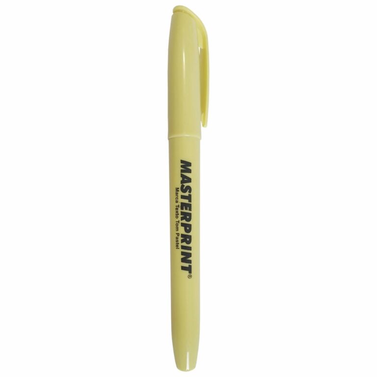 Caneta Marca Texto Amarela Tom Pastel Ponta Chanfr
