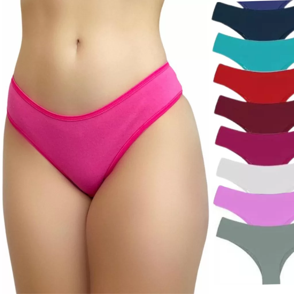 Kit 10 Calcinhas Conforto tradicional 100% Algodão Variedade em Cores Básicas