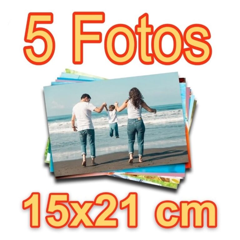 5 fotos 15x21cm Reveladas em Papel Fotográfico Fu