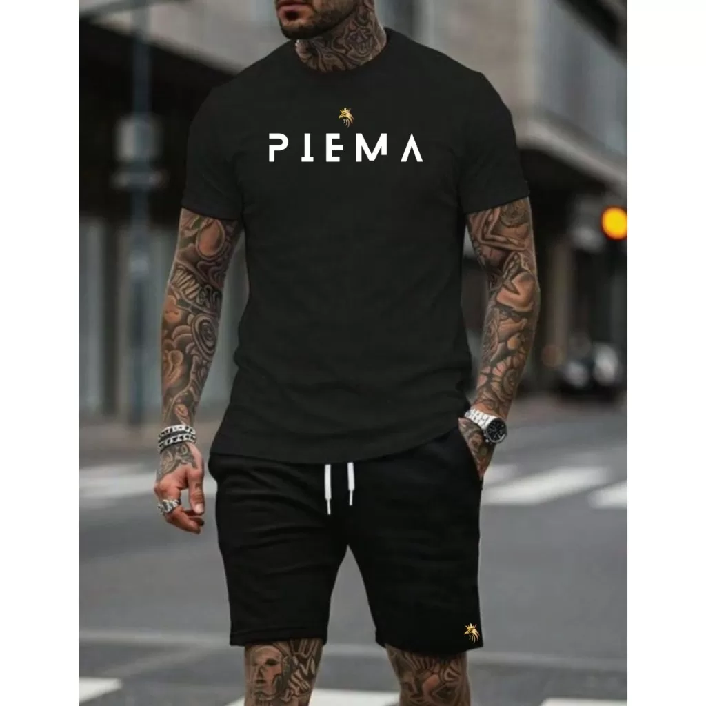 Kit Camiseta E Short Conjunto Masculino Presente Dia Dos Namorados Algodão Slim Premium