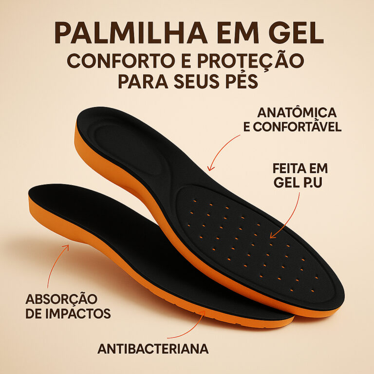 Palmilha em Gel PU para Uso no Dia a Dia em Varias