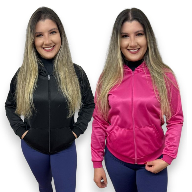 BLUSA FRIO COM CAPUZ UNISSEX JOGGER FIT P/ACADEMIA