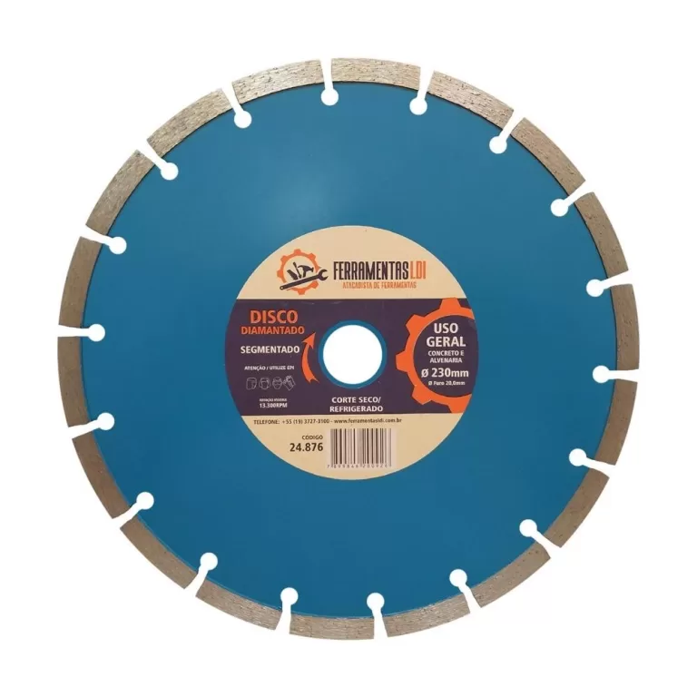 Disco Diamantado 9 Polegadas 230mm Segmentado Furo