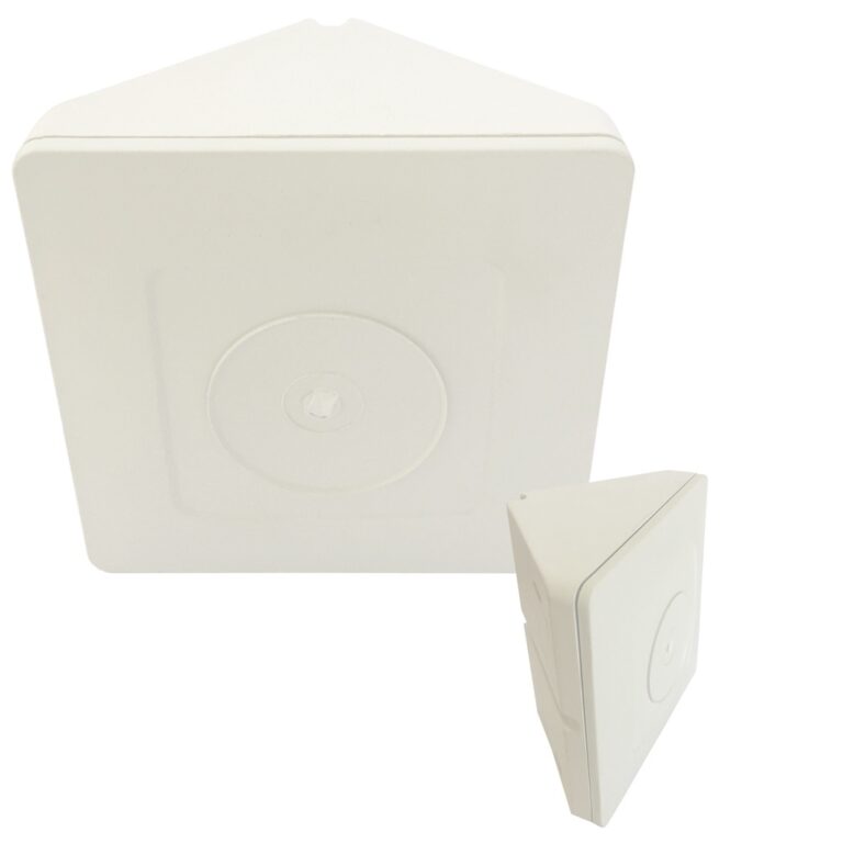 Caixa de Sobrepor CFTV Triangular Branca 8,5×