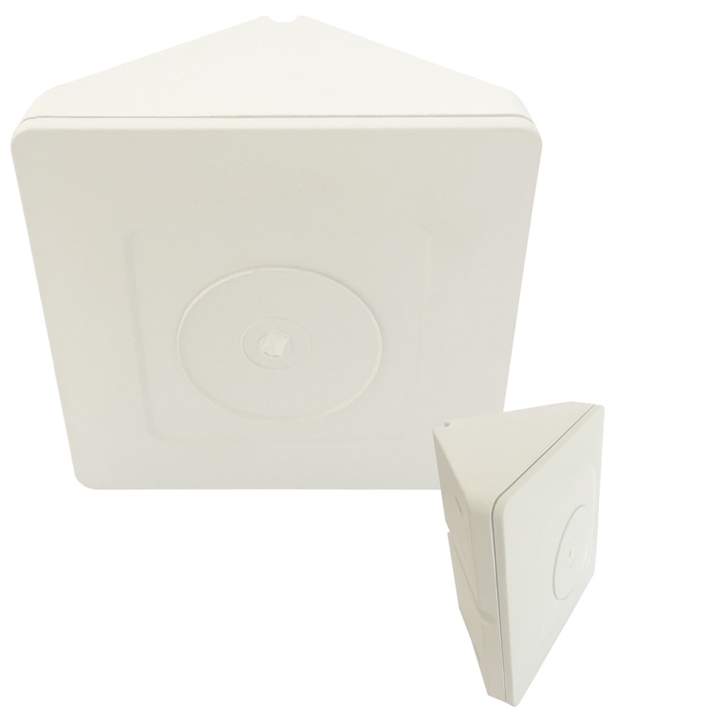 Caixa de Sobrepor CFTV Triangular Branca 8,5×8,5×4,5cm MULTITOC