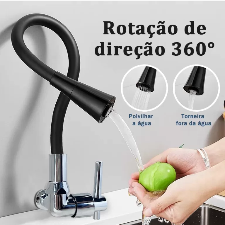 Torneira Gourmet Parede Flexível Base Chuveirinho