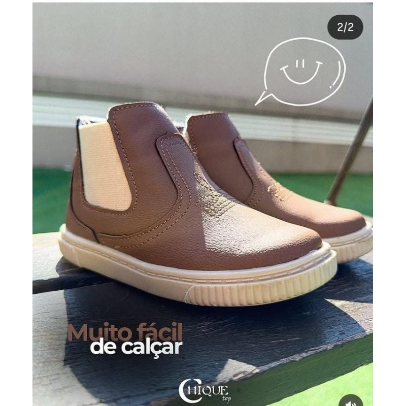 Botinha Jeca Infantil Masculina Menino Ziper