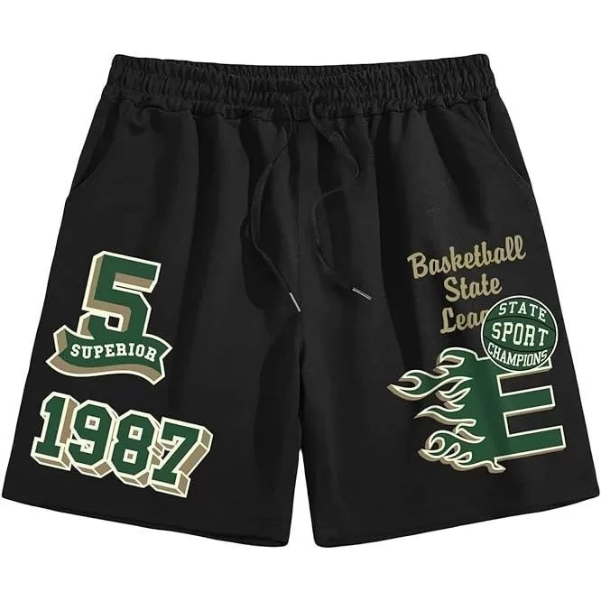 Shorts Bermuda Moletom Preto Masculino Com Cordão