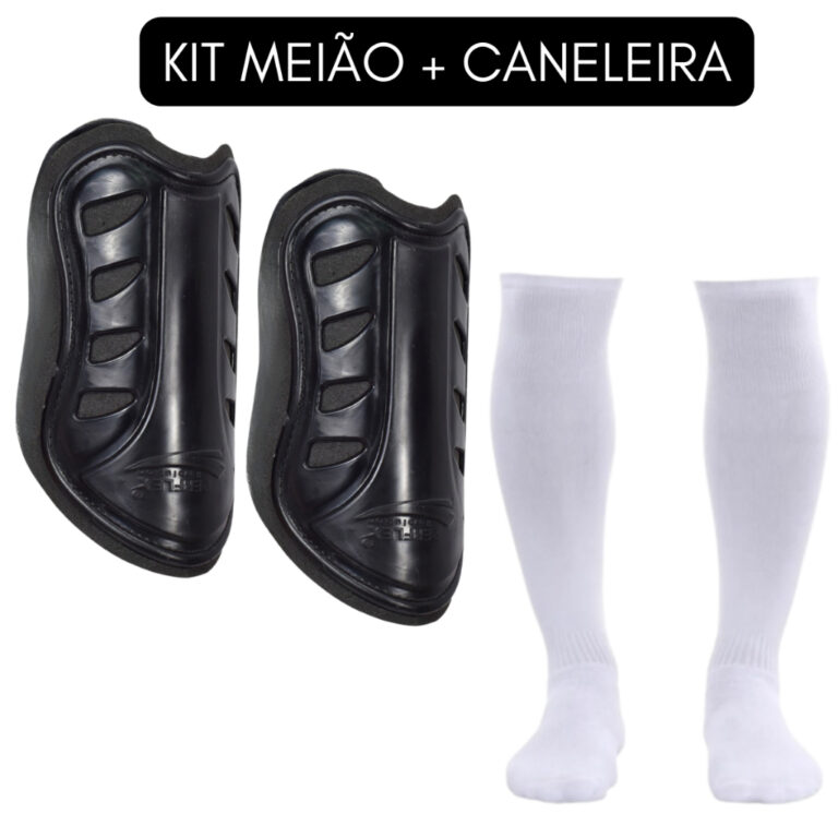 Kit Caneleira Infantil Futebol + 1 par Meião Long