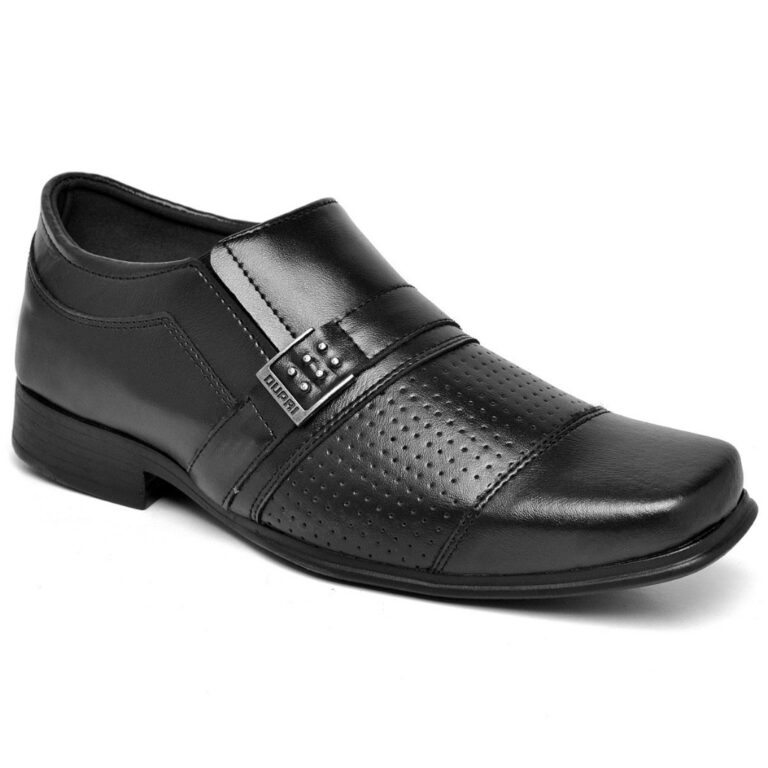 Sapato Social Masculino Preto Fosco com Detalhe em