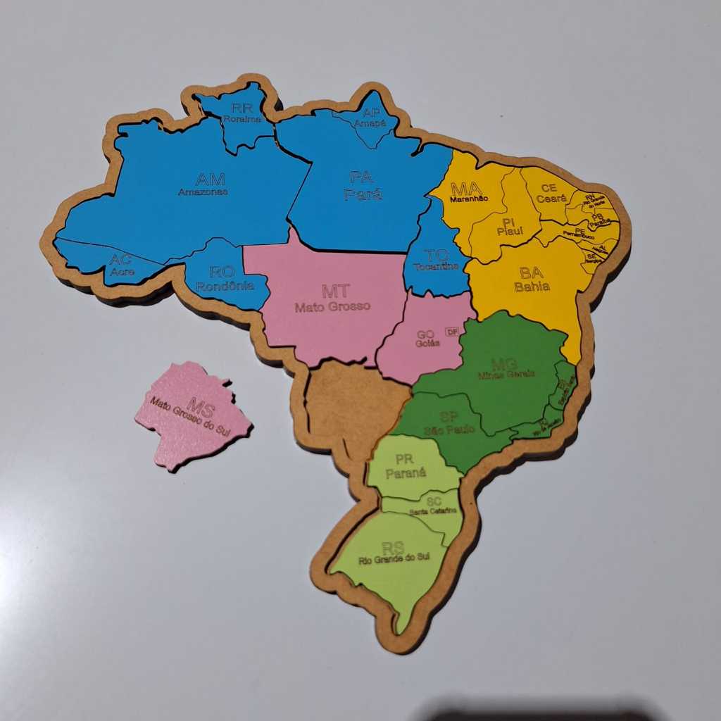 Jogo Educativo Mapa Do Brasil Brinqui Lu – 128 Mdf 4 Anos