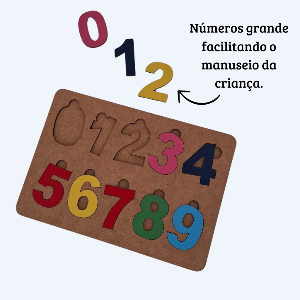 Tabuleiro Brinqui Lu Encaixe Números Educativo 2-4 anos