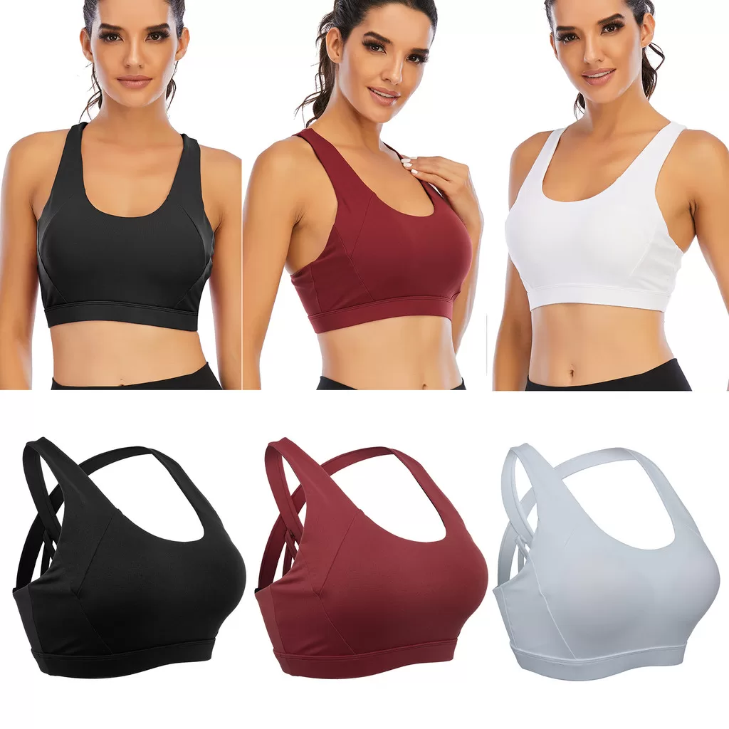 Hot Wind Sutiã Com Bojo Top Sem Costura Alta Compressão,Alças Largas e Tecido Confortável