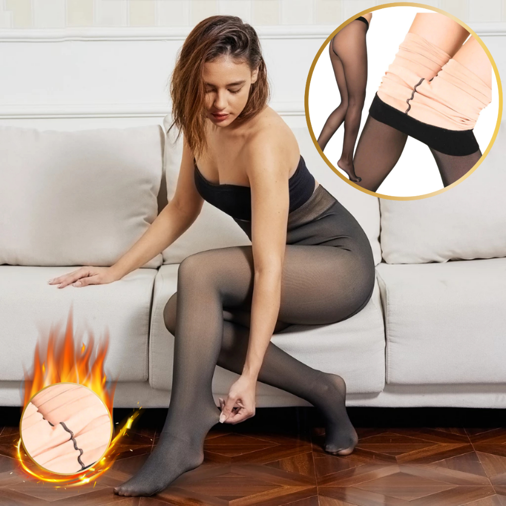 Meia Calça Forrada Translúcida Pele Fake Térmica Quentinha