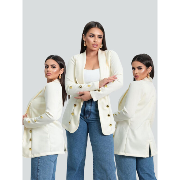 Blazer Social Liso Botões Alongado Feminino Acint