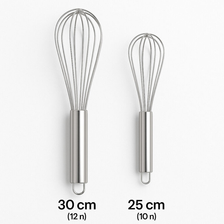 Batedor de Ovos Em Aço Inox Profissional 25cm e 3