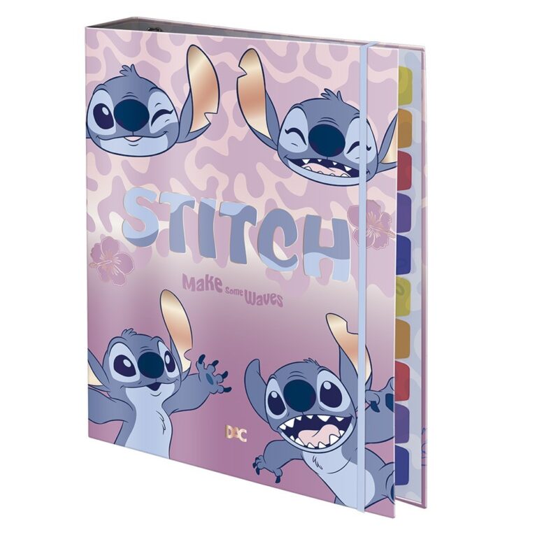 Fichário Stitch Universitário com Elástico R