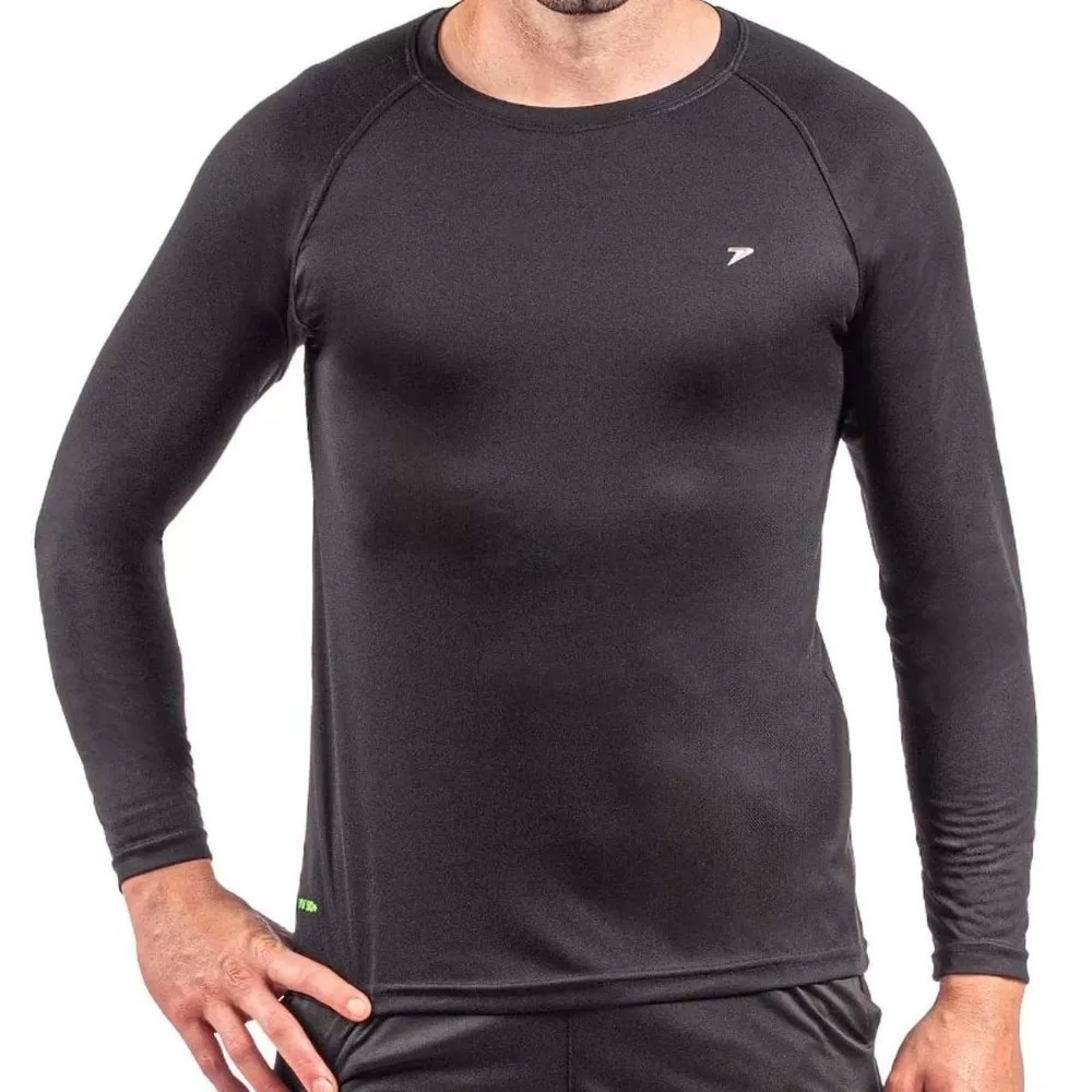 Camisa Poker Fator de Proteção UV 50+ Masculina – Preto