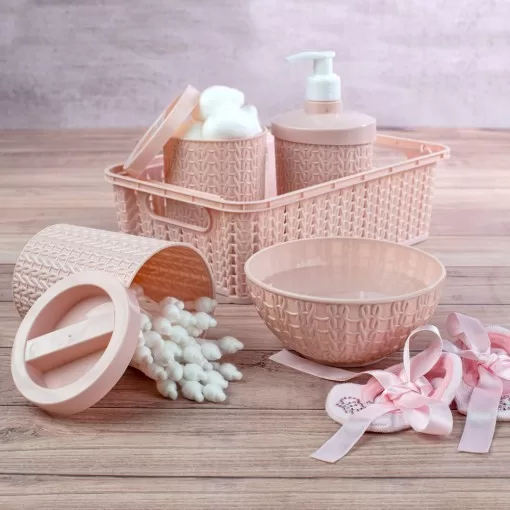 Kit Higiene Infantil 5 Peças Trama Bebê Recém N