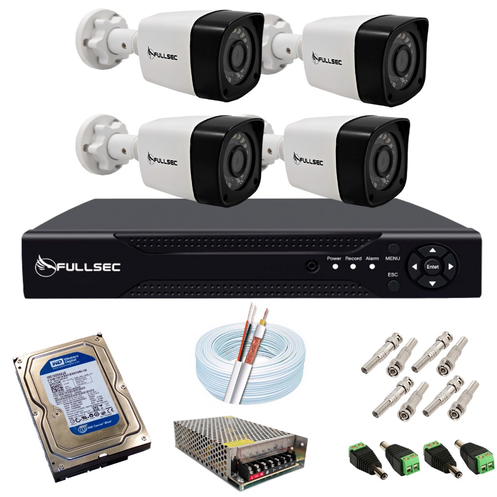 Kit Cftv 4 Câmeras Fullsec E Gravador Dvr Com Hd 320gb