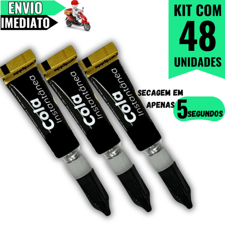 Kit 48 Super Bond Cartelas  Cola Instantânea Tek 