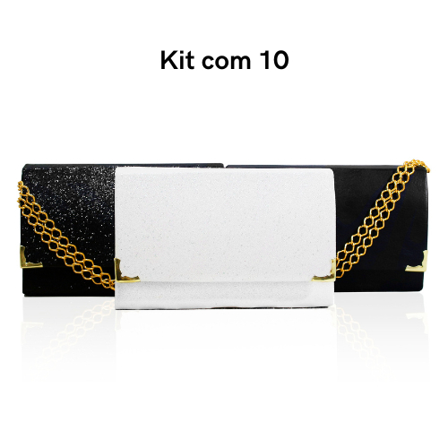 Kit com 10 Bolsas clutch de mão feminina bolsa ca