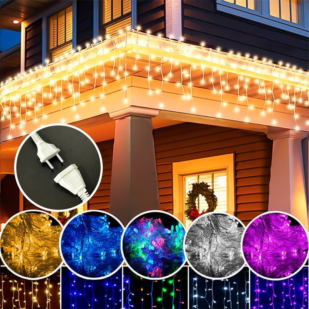 Cascata 400 LEDs 10m Natal Prova dÁgua Externa Blindada Fixo Colorido