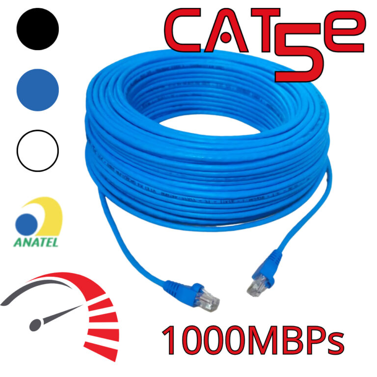 Cabo de Rede CAT5E Montado 10/20/25/30/50 Metros R