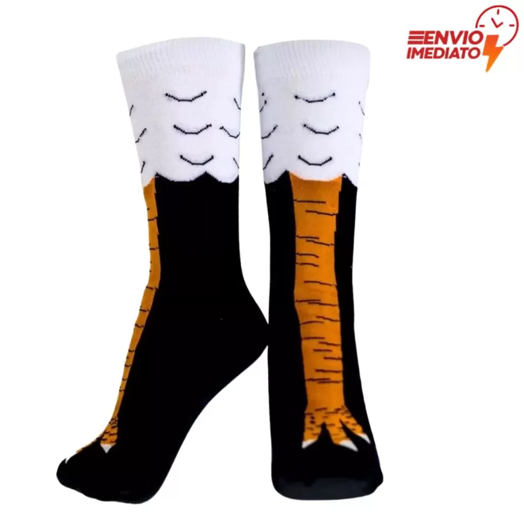 Meia Cano Alto Pé De Galinha Unissex Algodão 38 Ao 43