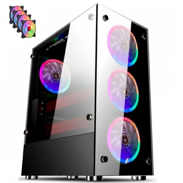 Gabinete Pc Gamer Com 4 Fans Rgb Led Vidro Temp. F