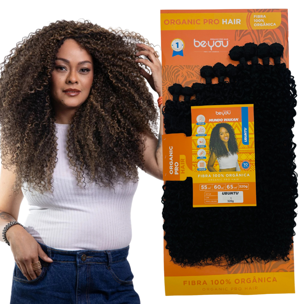 Cabelo Cacheado Orgânico Ubuntu 65cm Be You Melhor Preço