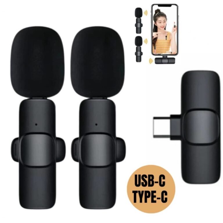 Microfone de Lapela Duplo sem Fio  USB-C 2.4GHz