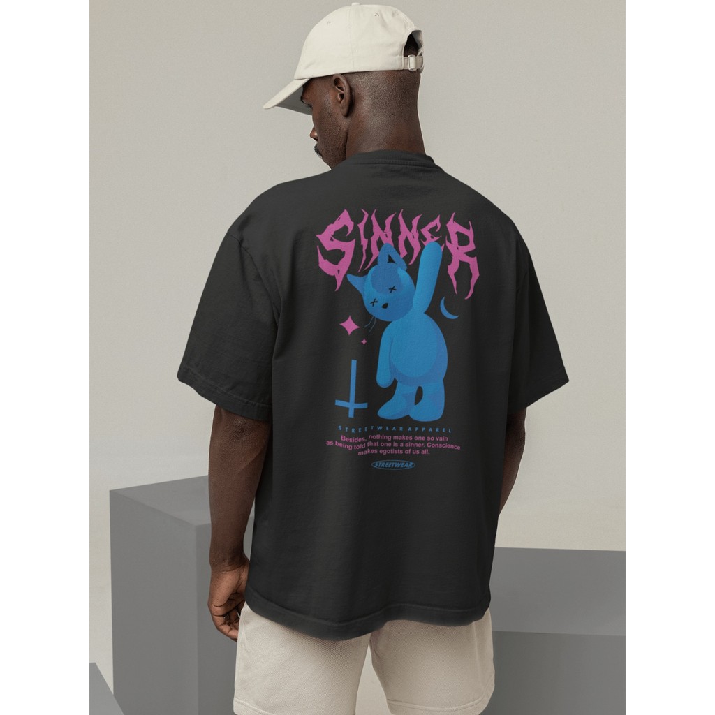 Camiseta Oversized Gola Alta Streetwear Unissex 100% Algodão Estilo Urbano Treino Casual Preto e Off