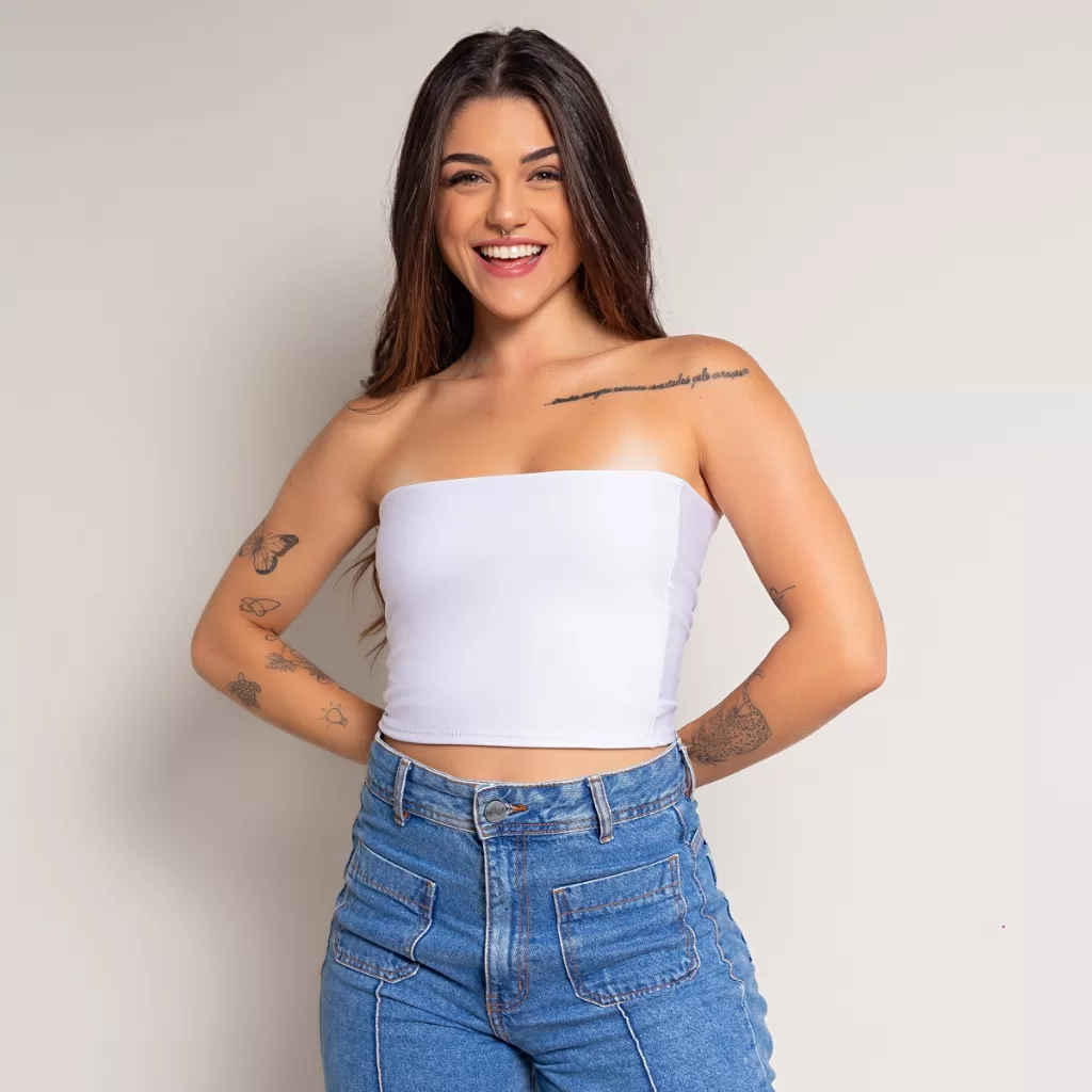 Cropped Tomara Que Caia Estiloso Casual Feminino