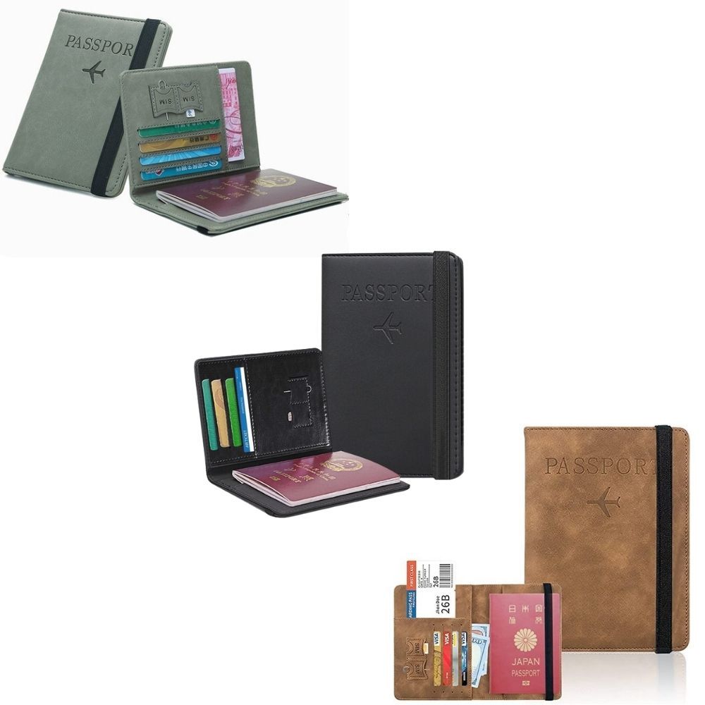 Carteira Para Passaporte Viagem Vintage Cartão Chip Unissex