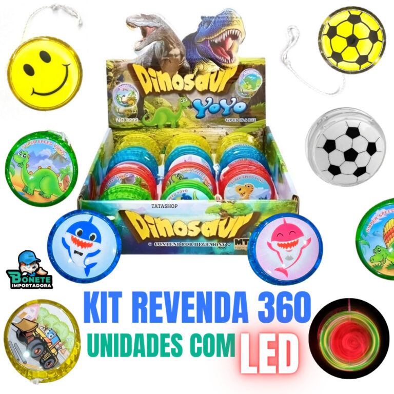 Kit com 360 unidades Yoyo (Ioiô) Com led Brinqued