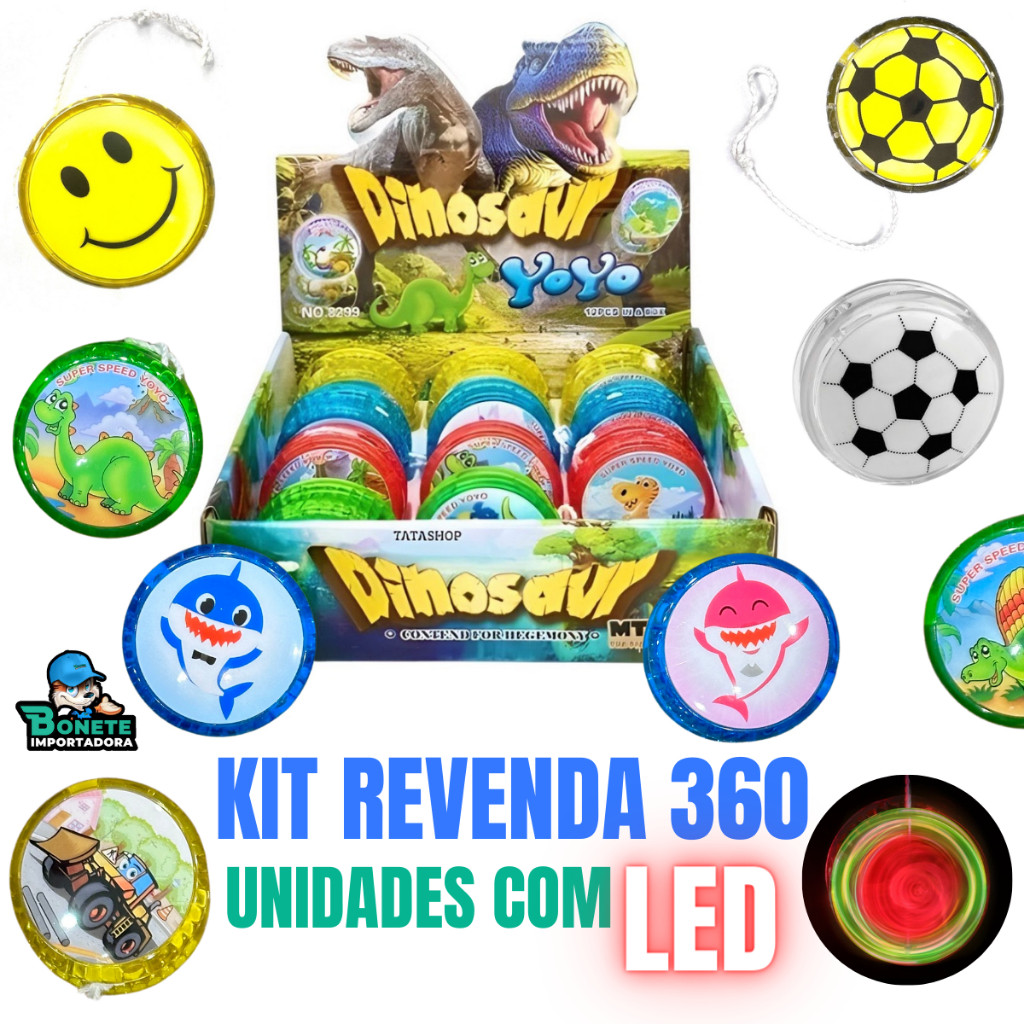Kit com 360 unidades Yoyo (Ioiô) Com led Brinquedo Lembrancinha Decoração de festa