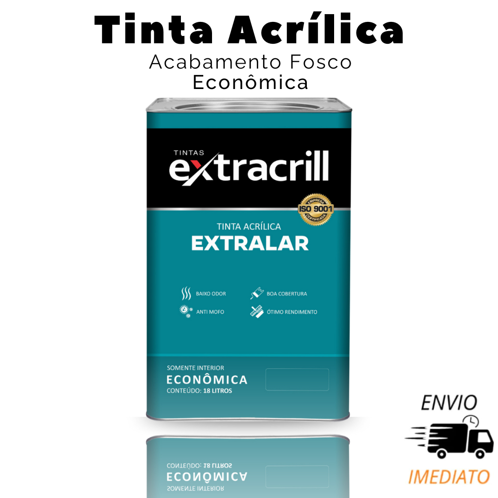 Tinta Acrílica Econômica 18L Alta Cobertura e Secagem Rápida Extracrill Extralar