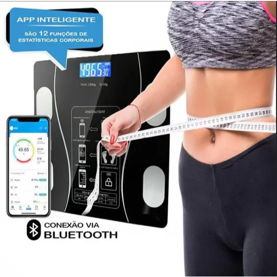 Balança Digital Medidora Corporal Bioimpedância 