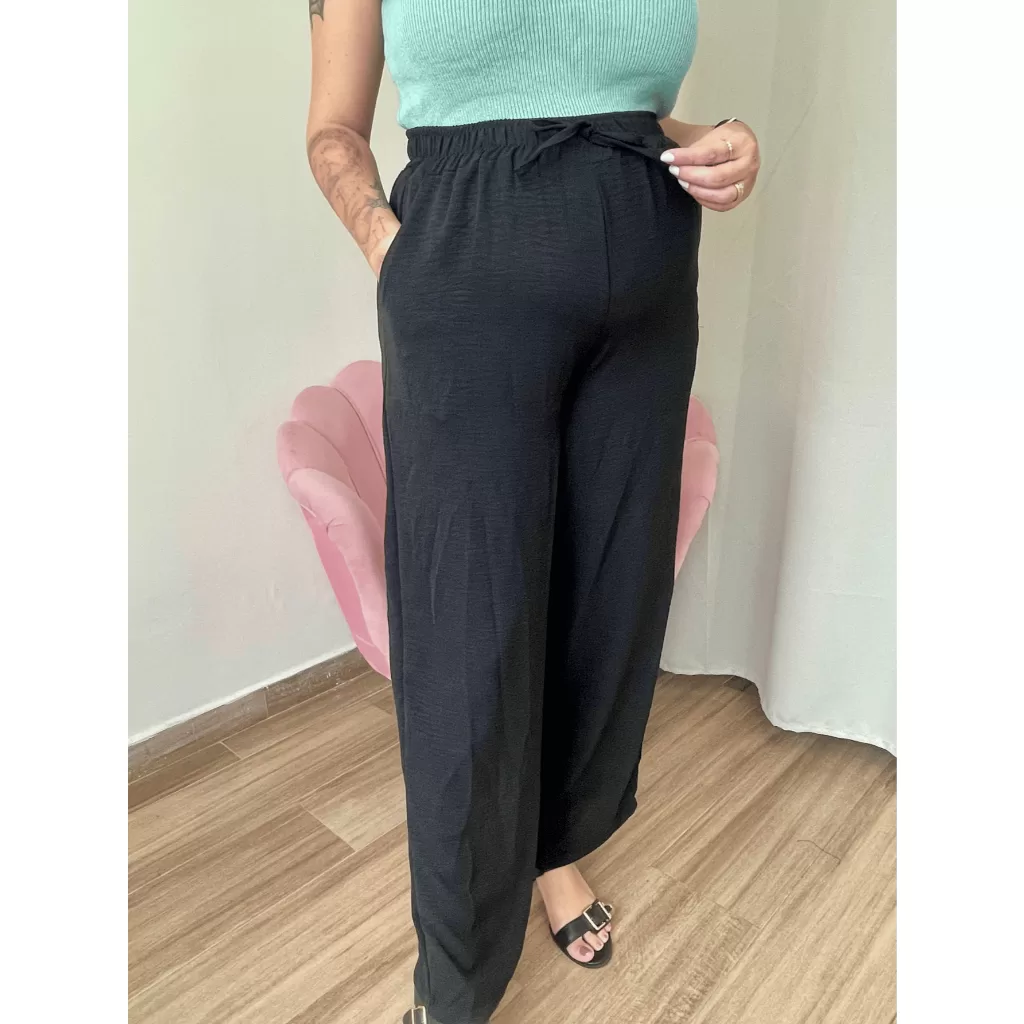 Calça Gestante Alfaiataria Pantalona Grávida cintura com Elástico e tira e Bolso lateral acompanha o