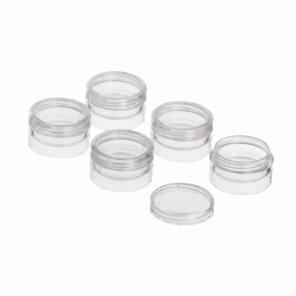 Kit 100 Potinhos Pote Acrilico Lembrancinha Amostra C/ Tampa rosca Colorido Transparente