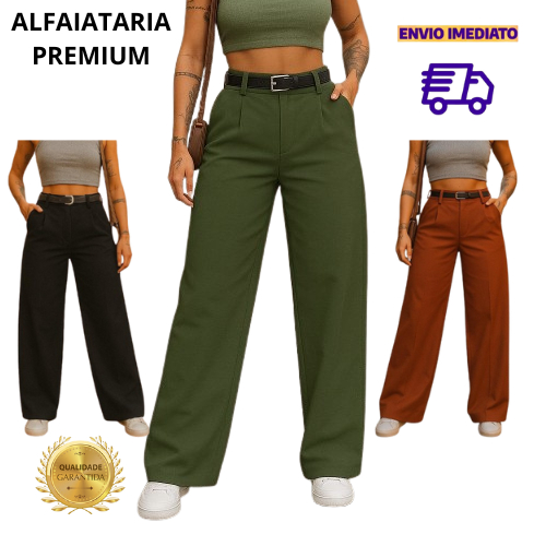 Calça Mônaco Pantalona Premium c/ ELÁSTICO Alta