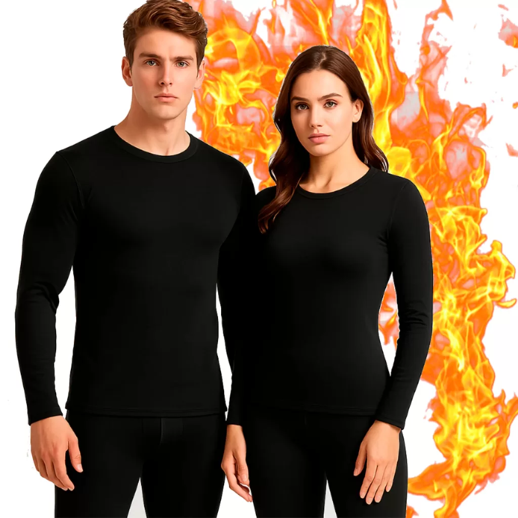 Conjunto Segunda Pele Térmica Flanelado Frio Intenso Preto Proteção Uv+50 Masculino Feminino Unissex