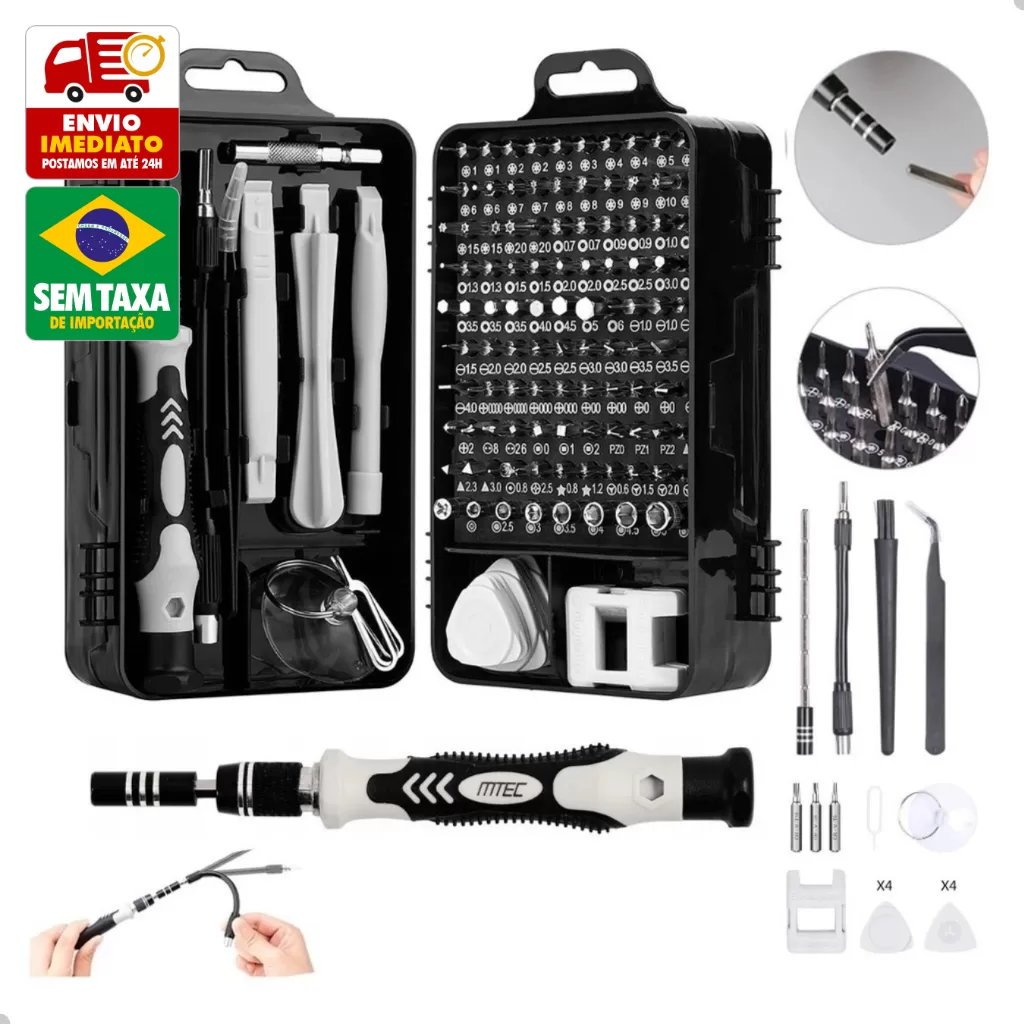 Kit Manutenção Celular Mini Chaves Precisão Ferramentas 115 Peças Jogo Multiuso Notebook Tablet Game